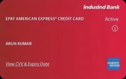 IndusInd ePay Amex Credit Card