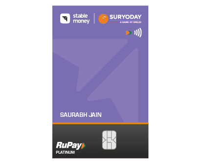Suryoday SFB Stable Money RuPay Platinum Credit Card